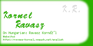 kornel ravasz business card